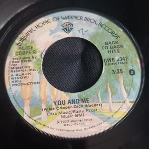 Alice Cooper – You And Me / I Never Cry (Warner Bros. Records – GWB 0347) - Picture 1 of 2