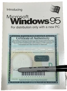 Microsoft Windows 95 for Distribution with New PC w/ Product ID - NO CD AS-IS - Photo 1/2