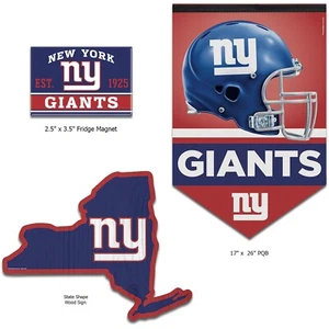 New York Giants NFL Game Room Fan Cave Set Of 3 Wall Decor & Magnet - Picture 1 of 1