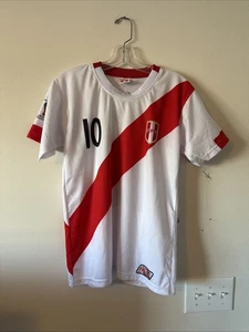 Peru 2018 World Cup Umbro Home Jersey #10 Cueva Men’s Size S FPF Fifa Russia - Picture 1 of 4