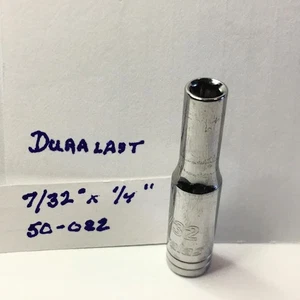 Duralast  7/32"  x 1/4" Dr  Standard Deep Socket  -50-082- 6 Pt - Free USA Ship - Picture 1 of 3
