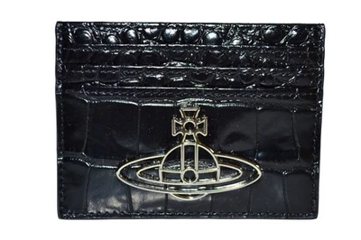 Vivienne Westwood Crocodile Embossed Leather  Card Holder ORB Brand New - Image 1 of 4