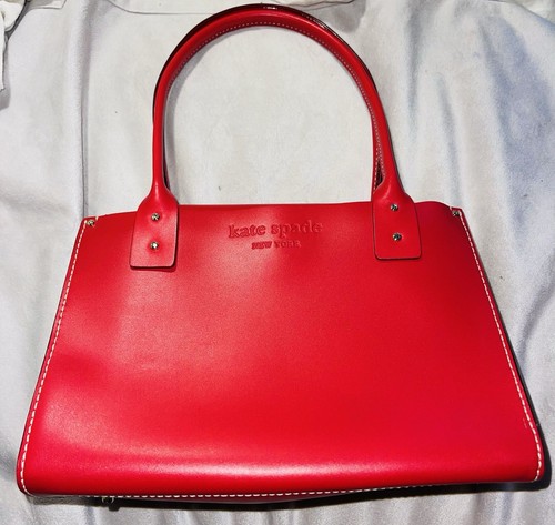 NUOVA BORSA TOTE KATE SPADE IN PELLE ROSSA LISCIA