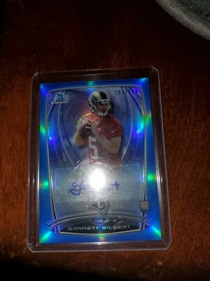 2014 GARRETT GILBERT Bowman Chrome Auto Refractor BLUE RC Rookie #'d 183/199 - Image 1 of 3