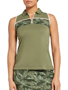 Slazenger Damen Clover grün Camouflage Farbblock ärmellos Golf Polo Gr. SMALL neu mit Etikett - Bild 1 von 6