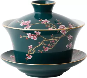 YBK Tech 10Oz Large Gaiwan, Porcelain Kung Fu Tea Cup and Saucer with Lid, Chine - Picture 1 of 12