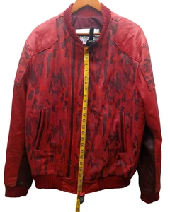 Vintage Daniels Leder DLNYC New York Herren Echt zweifarbig rot Ledermantel Reißverschluss - Bild 1 von 19
