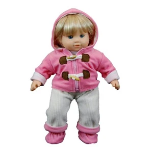 Pink Fleece Overall Set, Doll Clothes Fits 15" Baby Dolls - Picture 1 of 1