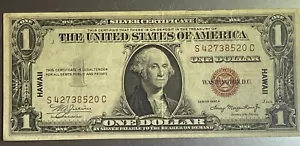1935 A $1 Silver Certificate Brown Seal Hawaii Emergency Note *XF* - Picture 1 of 2