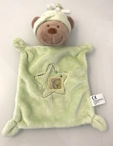 Nicotoy Bär Mütze Zipfelmütze Kuscheltuch Schnuffeltuch grün Stern - Bild 1 von 4