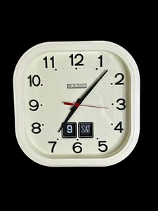 Bulova Reloj Abatible Fecha Vintage Años 70 11" Tamaño Pared Batería Reloj Impecable Funciona - Imagen 1 de 5