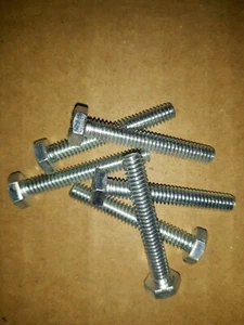 1/4"-20X1 3/4" 307A TAP BOLTS HEX HEAD ZINC PLATED FULLY THREADED (QTY 300) - Picture 1 of 1