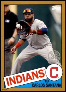 Carlos Santana 2020 Topps 1985 35th Anniversary Series 2 5x7 Gold #85TB-15 3/10 