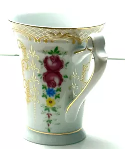 Royal Scotland große Teetasse Goldrand Rosenmuster weiß. Mark on Bottom Elegant - Bild 1 von 12