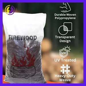 Woven Polypropylene - Printed/Transparent Firewood Bag 56 X 91 CM - Pack of 100 - Picture 1 of 4
