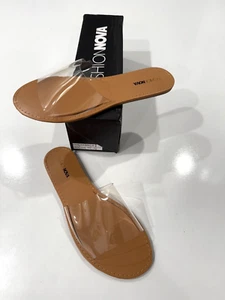 Fashion Nova "Are We Clear" Sandale Pantolette Kleeblatt 135A Größe 9 transparent Jelly NEU - Bild 1 von 6