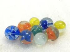 Vintage 10 PC Colorful Glass Decorative Spiral,Ribbon Design Small Balls/Marble