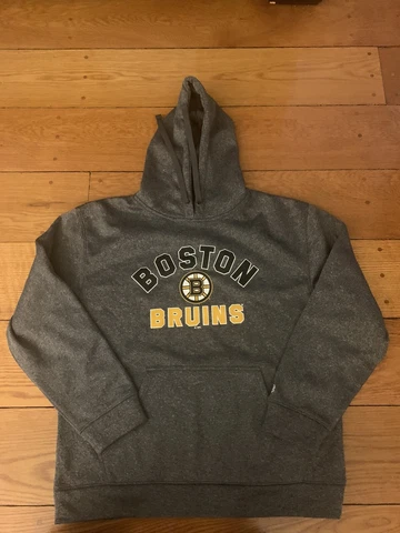 Champion Boston Bruins NHL Hockey Men's Large L Gray Fleece Pullover Hoodie Cover