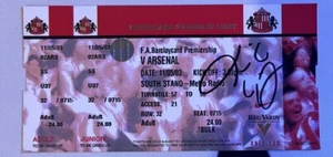 Freddie Ljungberg 1st Arsenal Hat-Trick Signed Autograph Ticket - Picture 1 of 1