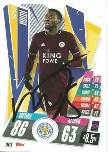 WILFRED NDIDI SIGNED LEICESTER 2020/2021 EUROPA LEAGUE MATCH ATTAX CARD + COA - Bild 1 von 1