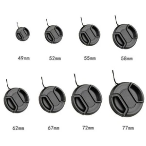 Center Pinch Lens Cap cover for Camera Lens 39/49/52/55/58/62/67/72/77/82/86 mm - Picture 1 of 10
