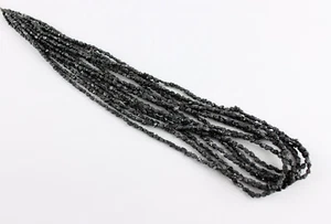 Collar noble de diamante negro crudo de primera calidad diamante en bruto pepitas 45 cm - Imagen 1 de 3