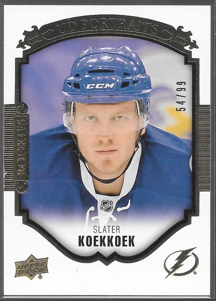 15/16 Upper Deck Portraits Rookie Gold Slater Koekkoek /99 P-91 Lightning - Image 1 of 1