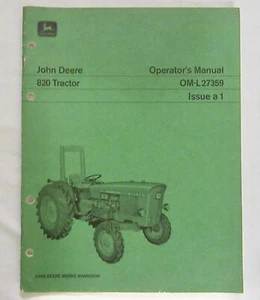 John Deere 820 (3 cilindros) manual de operador de tractor OM-L27359 (1968-1973) - Imagen 1 de 14