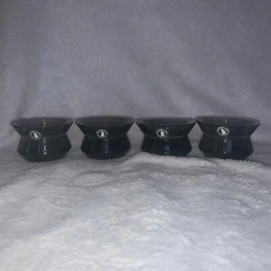 Handblown BJORKSNAS Smoky Gray 8cm Glass Candle Votive Set Of 4 - Picture 1 of 4