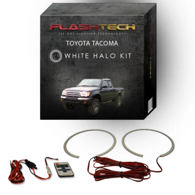 Kit de halo LED ojo de ángel blanco y control remoto de RF para faros Toyota Tacoma 1998-2000 Foto 1 de 4