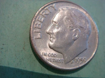 Nice 1959 P Roosevelt Dime Silver - UNC actual coin in photo - Image 1 of 2