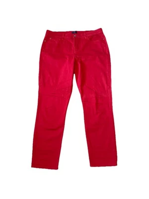 Calça jeans feminina NYDJ Not Your Daughters tornozelo elevação dobra romã vermelha 12 - Imagem 1 de 4