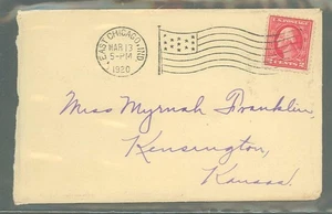 2-Cent Red on East Chicago, Indiana Cover, Flag Cancel - Picture 1 of 1