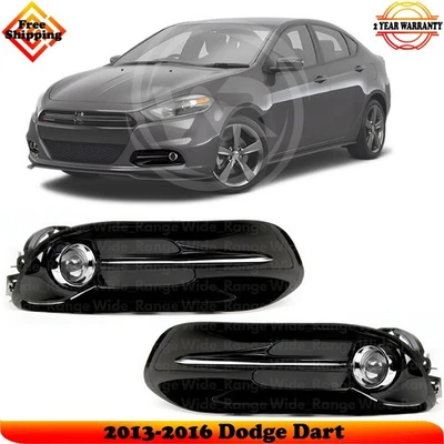 Fog Lights Assembly With Fog Lamp Cover Set For 2013-2016 Dodge Dart Foto 1 de 4