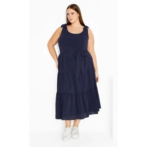 Vestido Hallie CITY CHIC, 12, azul marino, talla grande para mujer  - Imagen 1 de 8