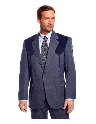 Abrigo deportivo Circle S Western para hombre gamuza boise 46 S azul marino CC2976 Foto 1 de 3