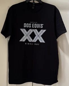 Schwarzes kurzärmliges Herren-T-SHIRT CERVEZA DOS EQUIS XX Since 1897 Größe M neu ohne Etikett - Bild 1 von 5