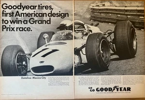 1966 Goodyear Tires - Mexico City Grand Prix Double Page Ad - Picture 1 of 2