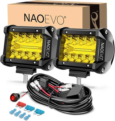 4 polegadas 2 peças luzes LED pod combo ponto inundação luzes LED neblina direção 4x4 luzes de trabalho - Imagem 1 de 4