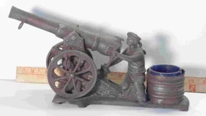 CANNON - EXTREMELY RARE MILITARY ANTIQUE IN HEAVY CAST METAL - Picture 1 of 3
