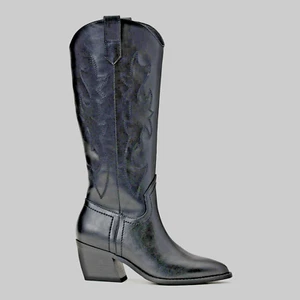 Steve Madden NYC Women's Size 6 -9 Tall Side Zip Black Western Boots - Picture 1 of 5