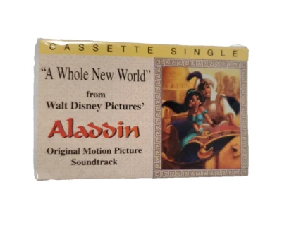 Disney Aladdin A Whole New World Audio Cassette SINGLE  SEALED Vintage 1992 - Image 1 of 4