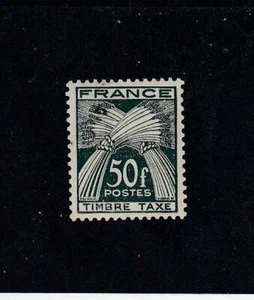 FRANCIA (MK5698) # J82 VF-MLH 50c GAVILLAS DE TRIGO / FRANQUEO ADEUDADO/VERDE CV $25 - Imagen 1 de 1