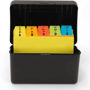 H4D Index Card Holder 3x5 Inches with 25 Poly Dividers, Black - Picture 1 of 5