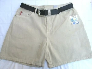 VTG 90'S..HIGH WAISTED..BEIGE..DENIM..MOM..SHORTS..NEW OLD STOCK..USA..sz 2X - Picture 1 of 4