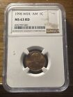 1998 Lincoln Cent Ms63 Rb Ngc Wide Am Fs 901 Reverse Of 99 Error
