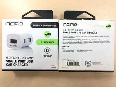 INCIPIO High-Speed 2.1 AMP Single Port USB Car Charger - Image 1 of 2