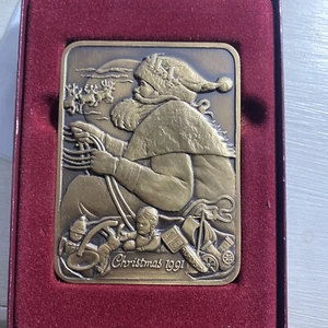 COLECCIÓN MADISON ""IMPRESIONES"" PARA SIEMPRE EN BRONCE...Navidad 1991 Santa Claus - Imagen 1 de 4