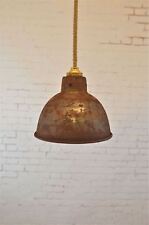 SMALL STEAMPUNK RUSTY STEEL CEILING HANGING LIGHTSHADE LAMP SHADE LIGHT RSP4