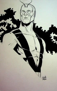 Hank Pym GIANT-MAN Original MATT HEBB SIGNED Hand Inked Comic Art MCU - Picture 1 of 3